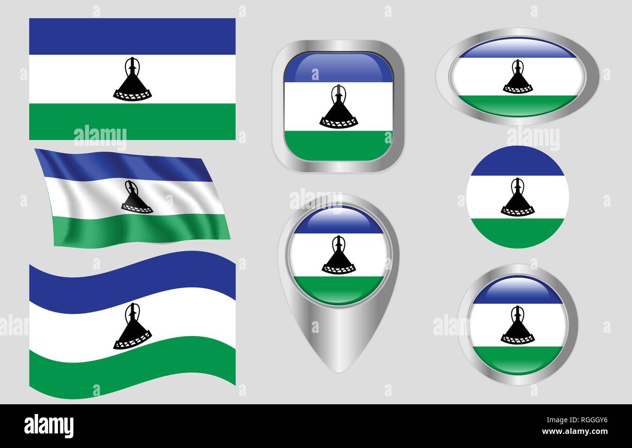 Lesotho flag stock vector images