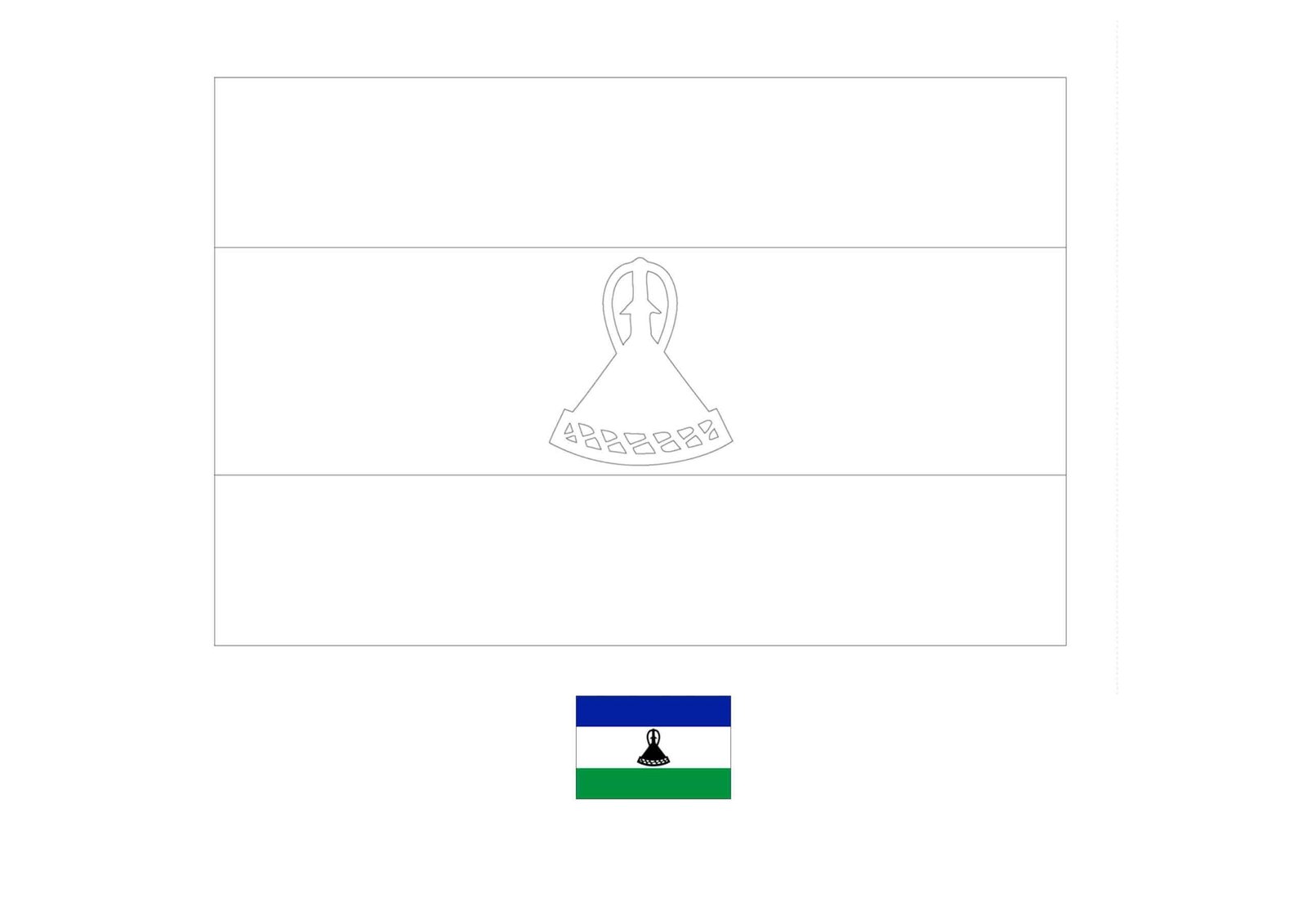 Flag of lesotho coloring page