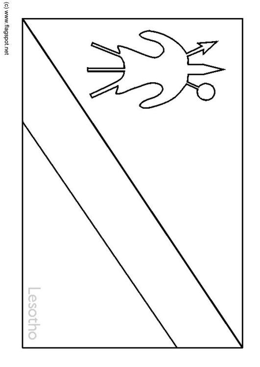 Coloring page flag lesotho