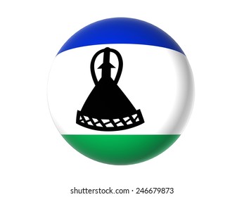 Lesotho flag in circle over royalty