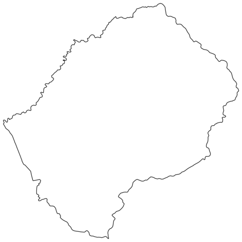 Outline map of lesotho coloring page free printable coloring pages