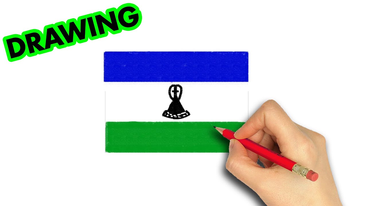 How to draw lesotho flag art therapy