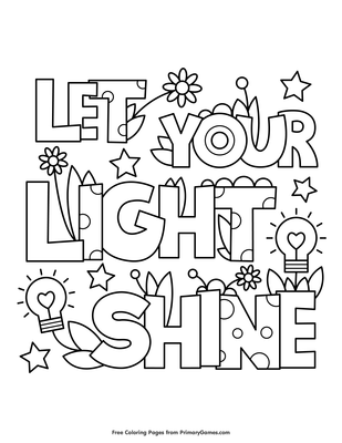 Let your light shine coloring page â free printable pdf from