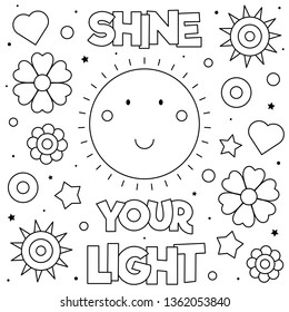 Shine your light coloring page vector stock vector royalty free
