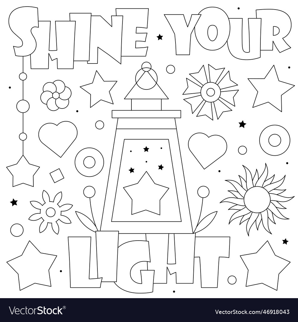 Shine your light coloring page royalty free vector image