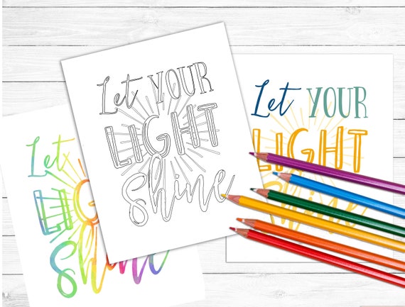 Let your light shine printable coloring page x inches