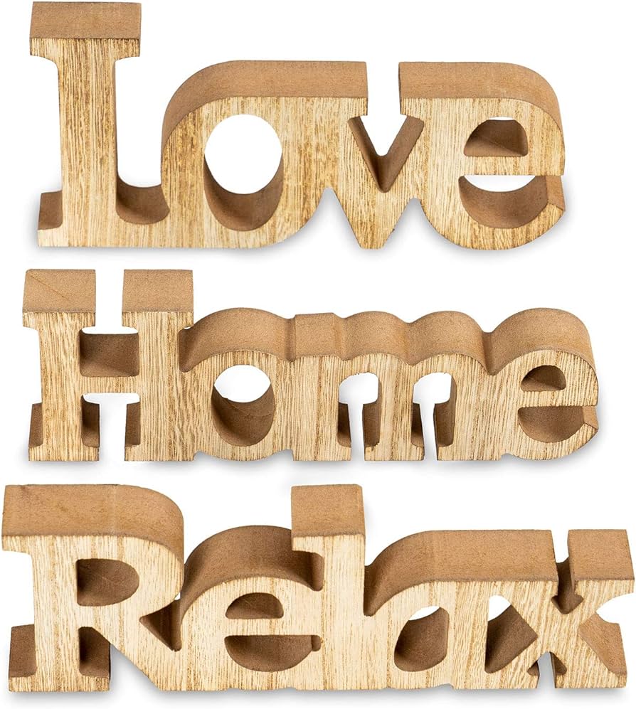 Juego de letras de madera relax home stand