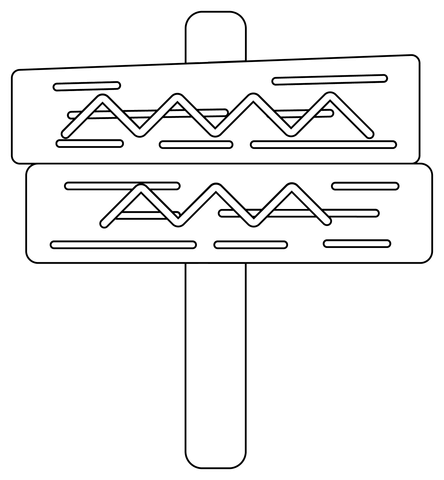 Dibujo de letrero de madera para colorear dibujos para colorear imprimir gratis