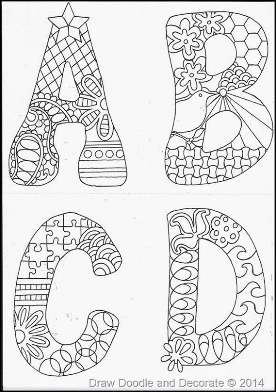 Draw doodle and decorate alphabet seriâgoing digital letras abecedario para imprimir tipos de letras abecedario letras de madera pintadas