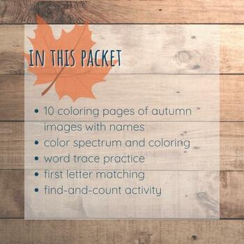 Autumn spanish preschool kinder pack