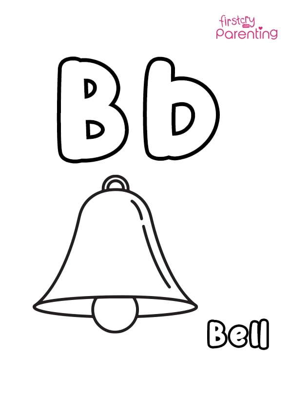 B for balloon coloring page for kids