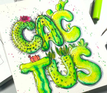 How to paint watercolor cactus letters