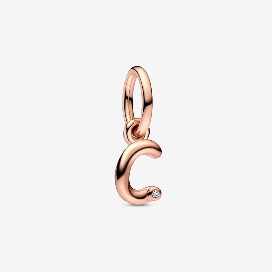 Letter c script alphabet dangle charm