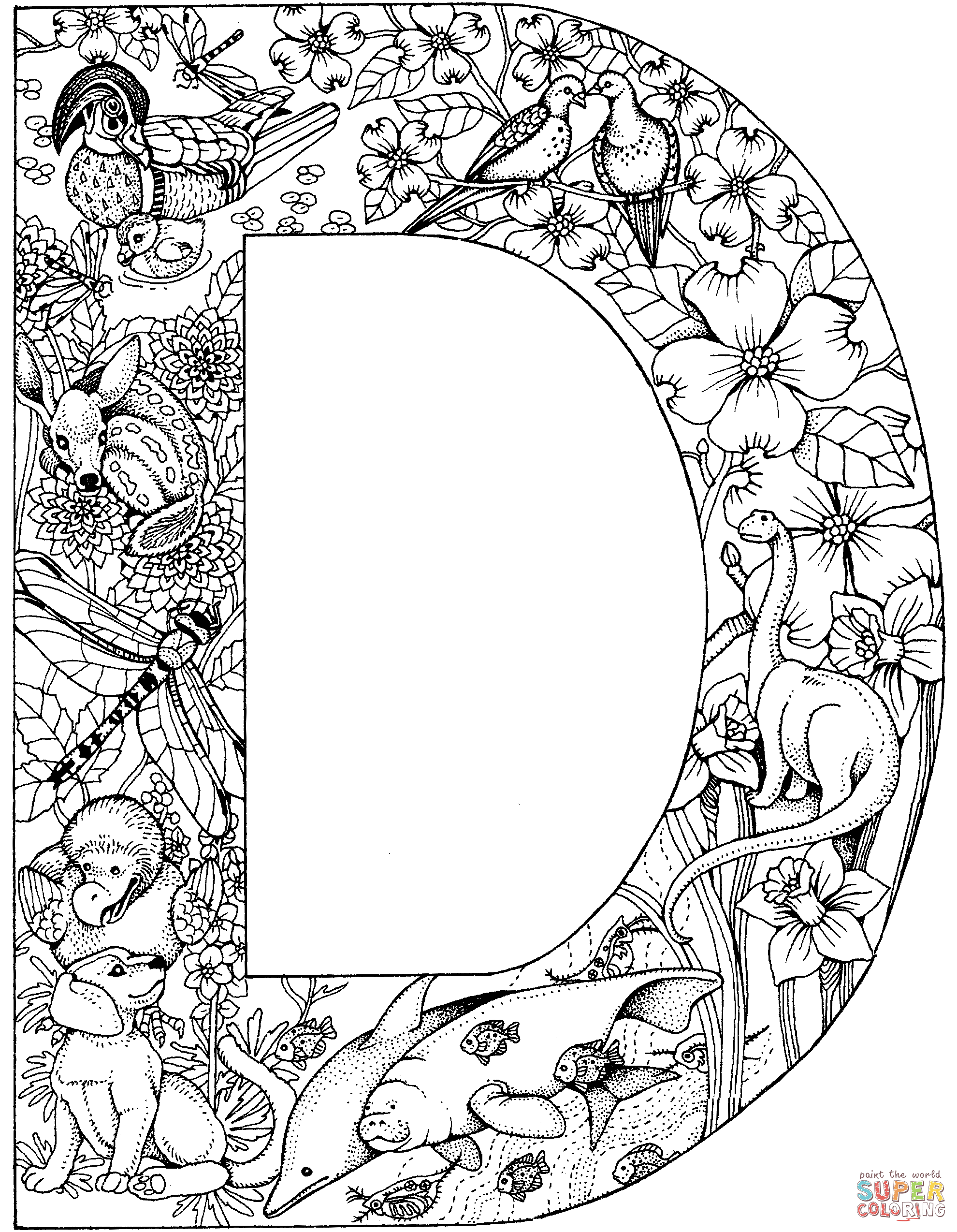 Letter d coloring page free printable coloring pages