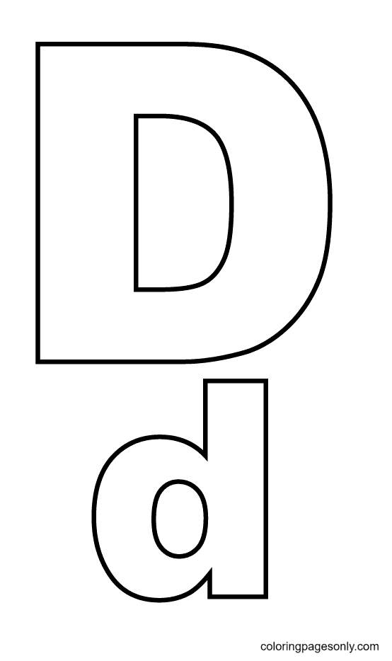 Alphabet letter d coloring page