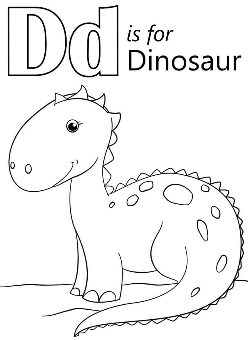 Dinosaurio letra d para colorear imprimir e dibujar â