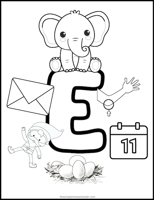 Letter e worksheets free easy print