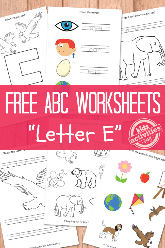 Free letter e worksheets for preschool kindergarten kids activities blog