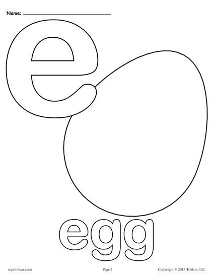 Letter e alphabet coloring pages