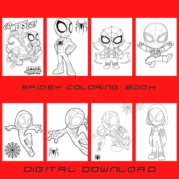 Spidey and his amazing friends coloring book for kids