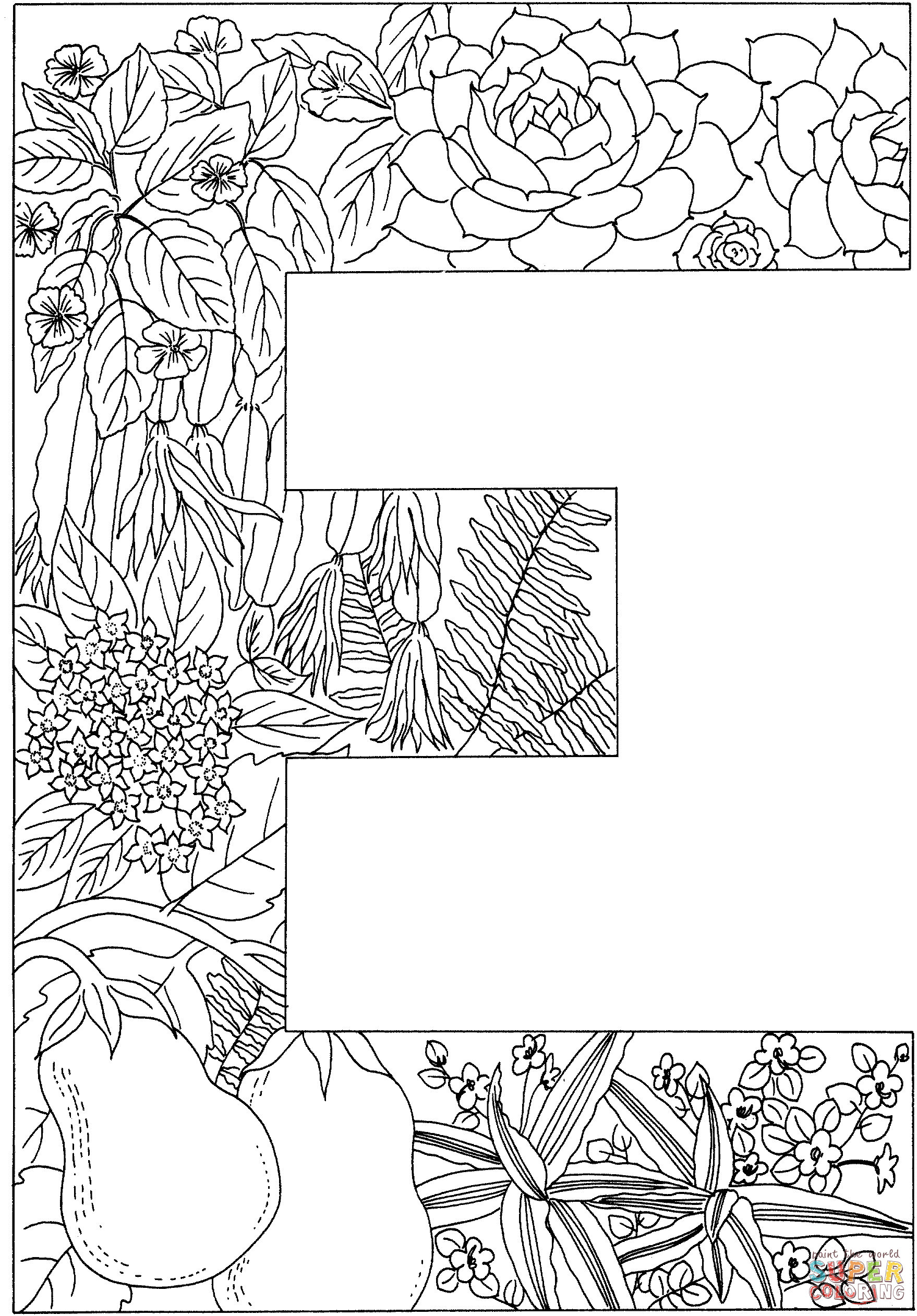 Desenho de letra e para colorir desenhos para colorir e imprimir gratis