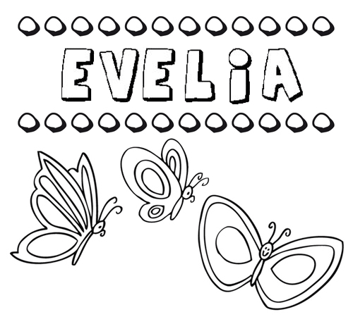 Desenho do nome evelia para imprimir e pintar imagens de nomes