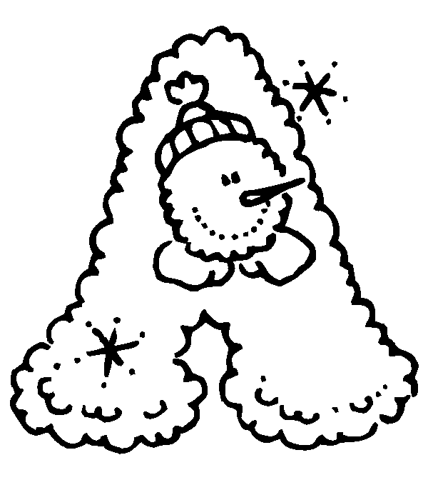 Best alphabet snow coloring pages for kids