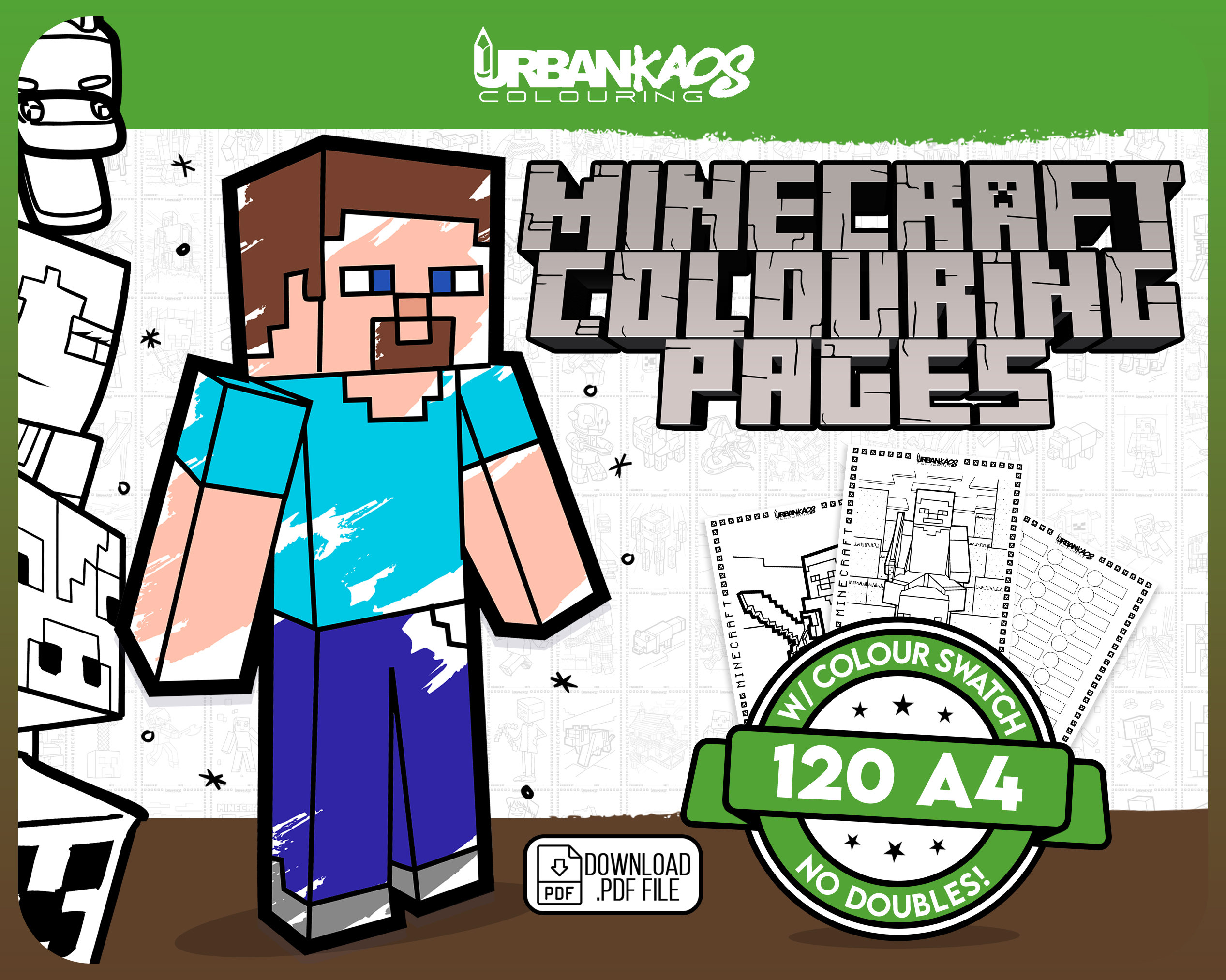 Minecraft print yourself colouring pages urban kaos