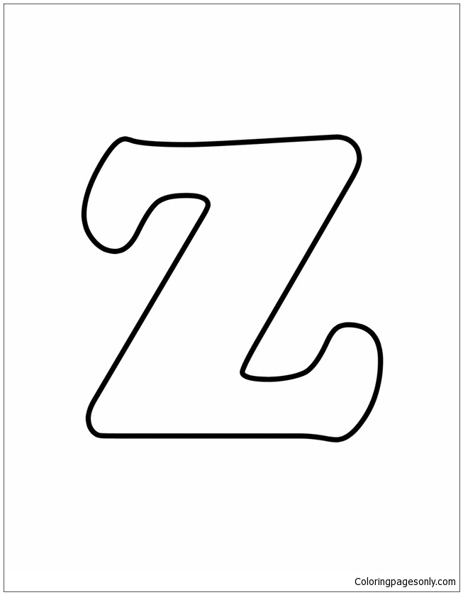 Letter z image coloring page