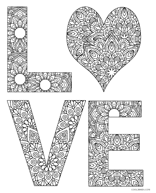 Love coloring pages printable for free download