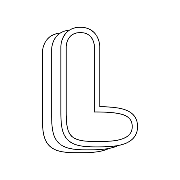 Premium vector coloring page with letter l for kids