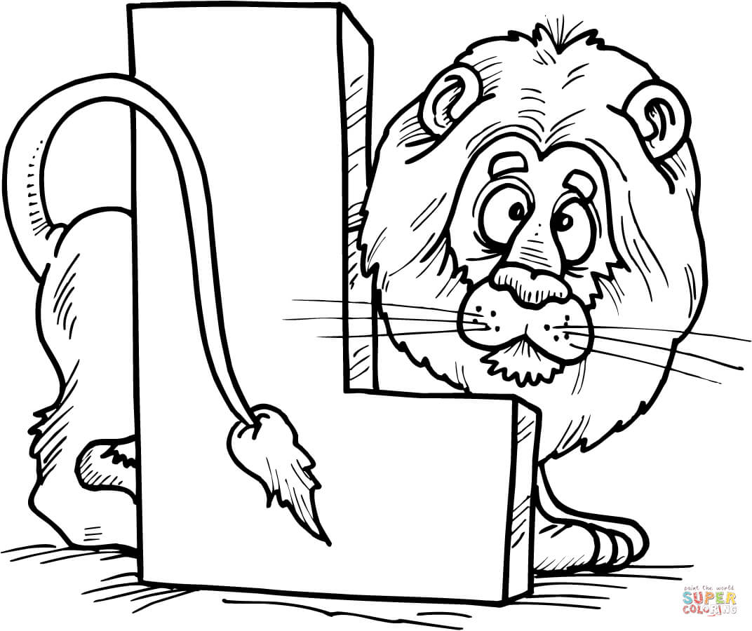 Letter l is for lion coloring page free printable coloring pages