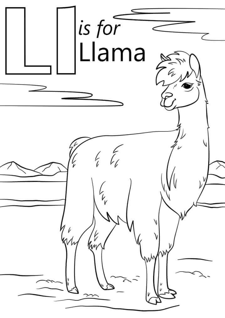 Llama letra l para colorear imprimir e dibujar â