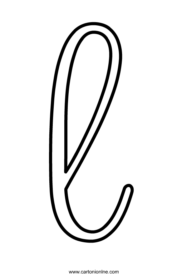 Lowercase italic letter l of the alphabet coloring page