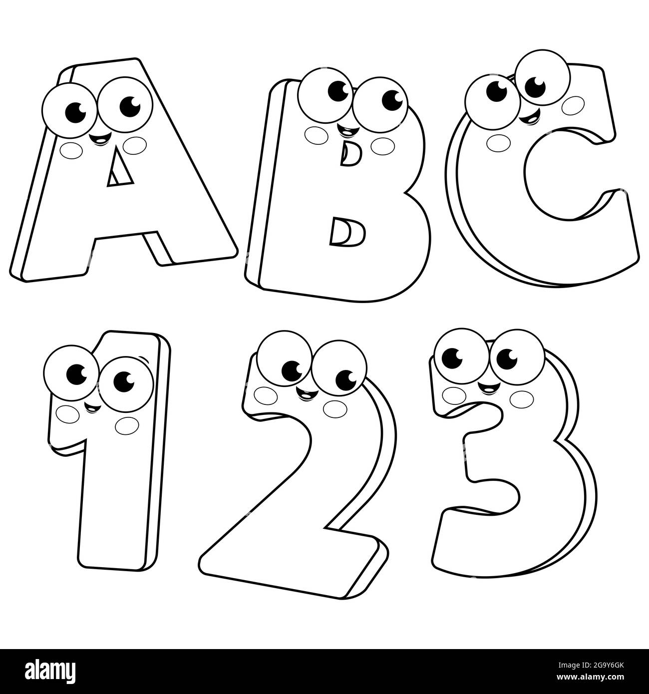 Cartoon letters black and white stock photos images