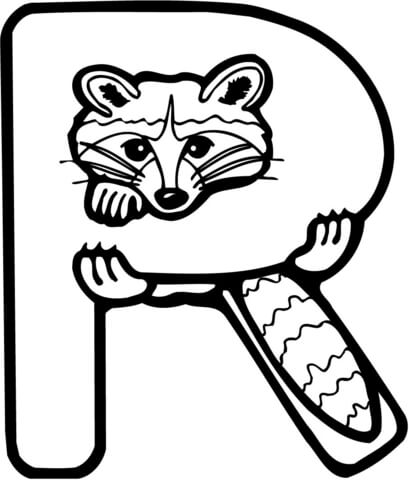 Desenho de letra r ã para racoon para colorir desenhos para colorir e imprimir gratis