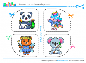 Fichas con dibujos para recortar