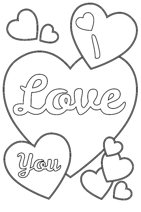 I love you het coloring pages