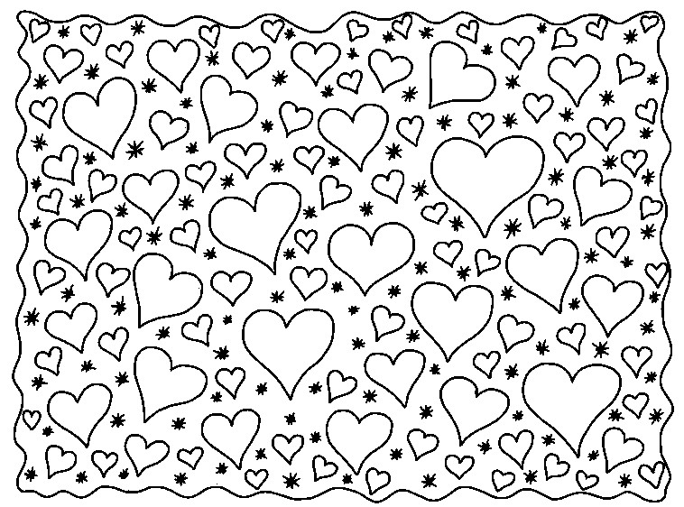 Art therapy coloring page hearts hearts