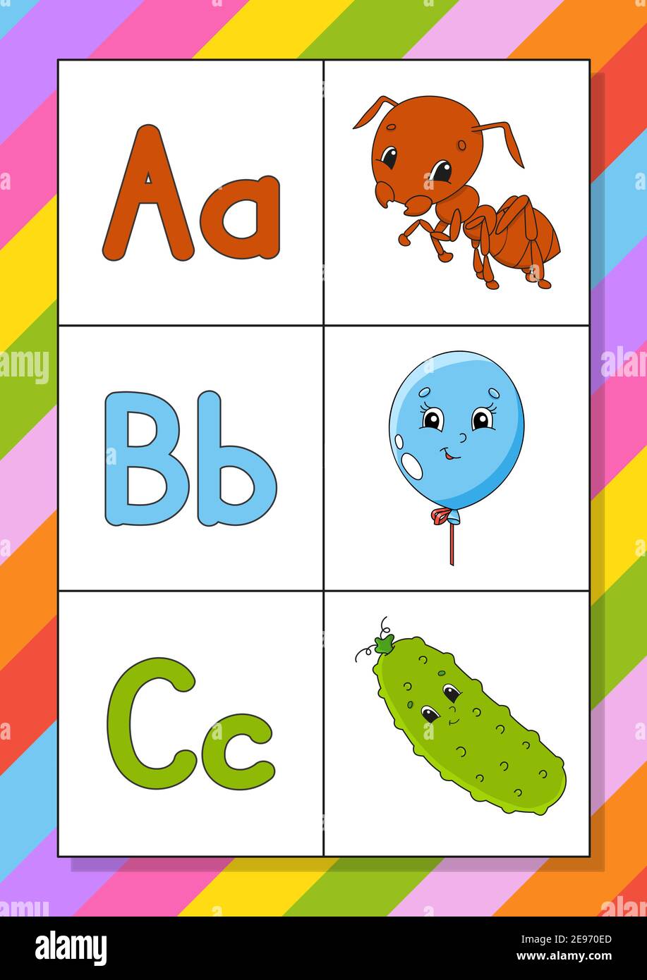 Abecedario en minusculas para niãos imãgen vectorial de stock