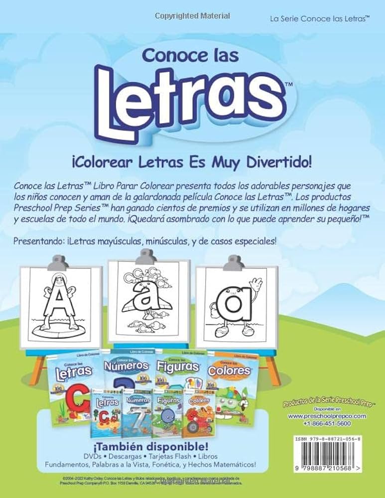 Conoce las letras libro de colorear meet the letters coloring book spanish version oxley kathy books