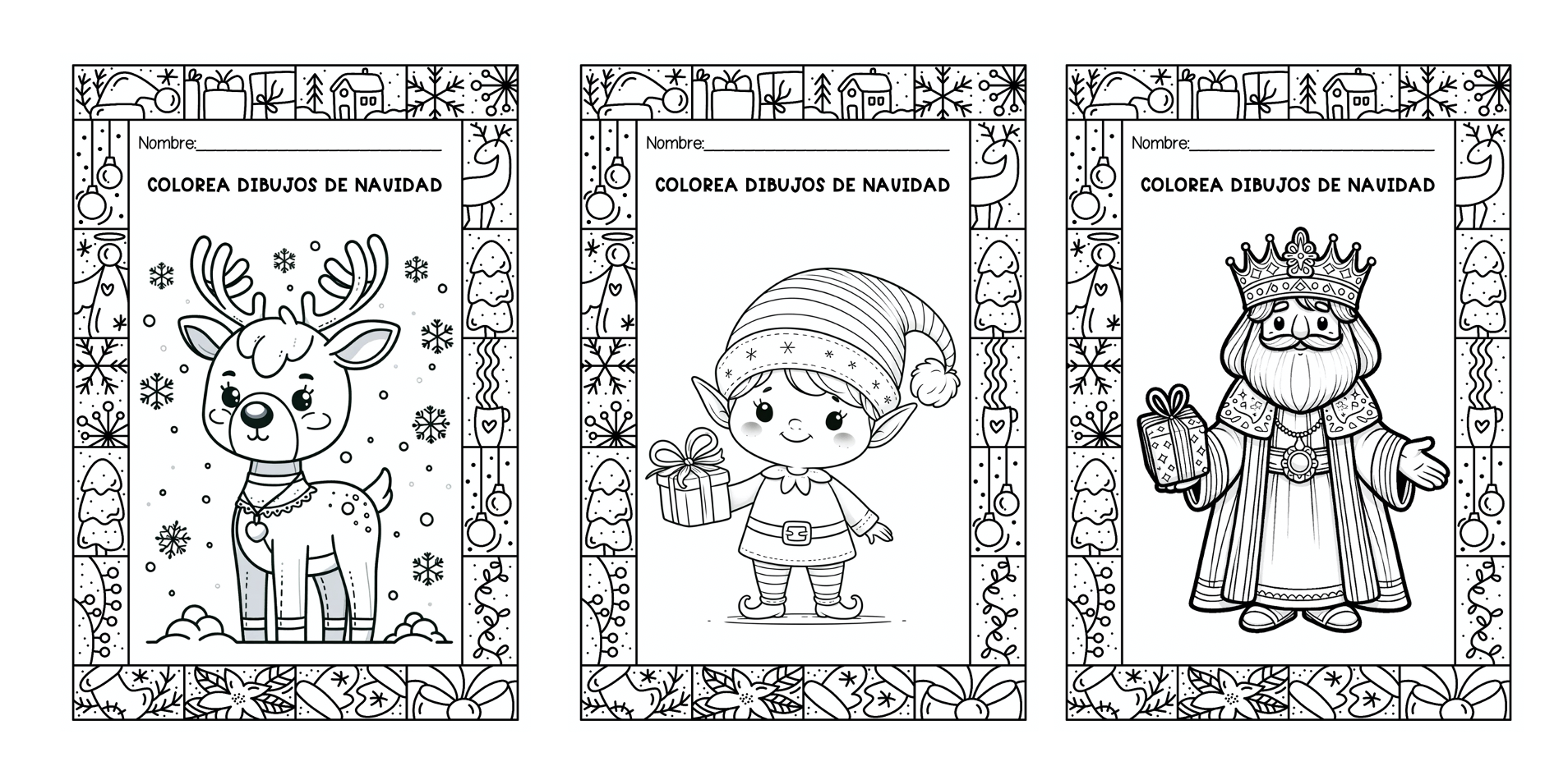 Bonitos dibujos para colorear en navidad con los mãs pequ vol pecial