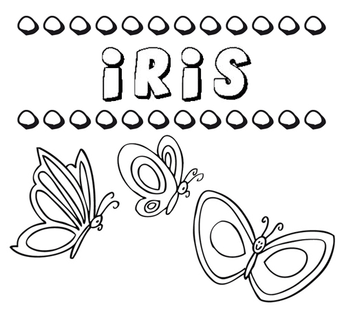 Iris dibujos de los nombres para colorear pintar e imprimir