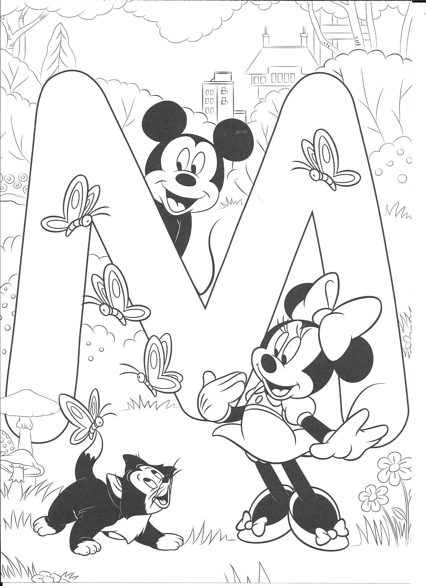 Coloring page disney alphabet alphabet coloring pages disney coloring pages