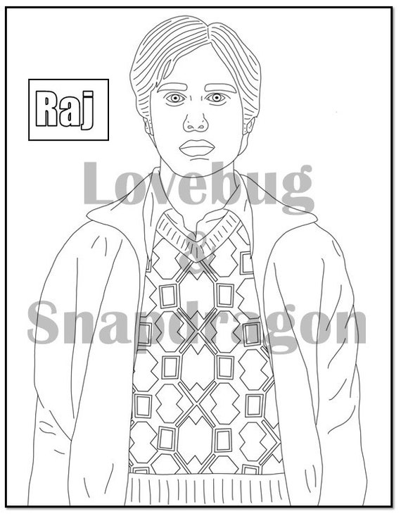 Big bang theory digital coloring book instant print pdf travel rainy day activity secret santa gift art therapy coloring pages download now