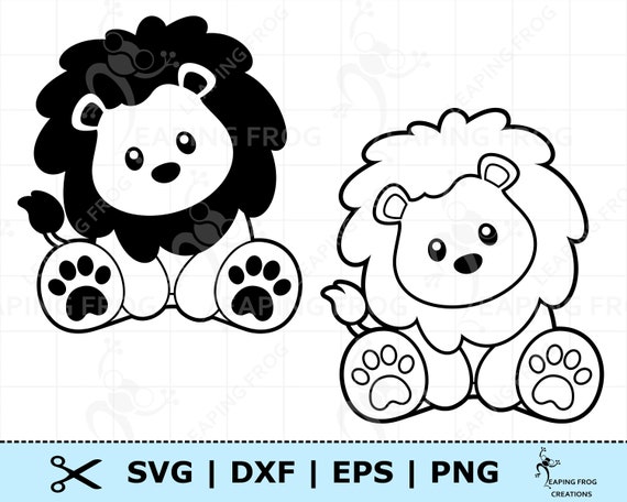 Cute lion svg lion coloring page lion png cricut cut files silhouette dxf pdf lion outline svg lion stencil svg lion clipart