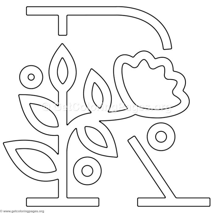 Free instant download modern flower alphabet letter r coloring pages coloring coloringbook coâ abecedio lettering pãginas pa colore ideas de cacteres