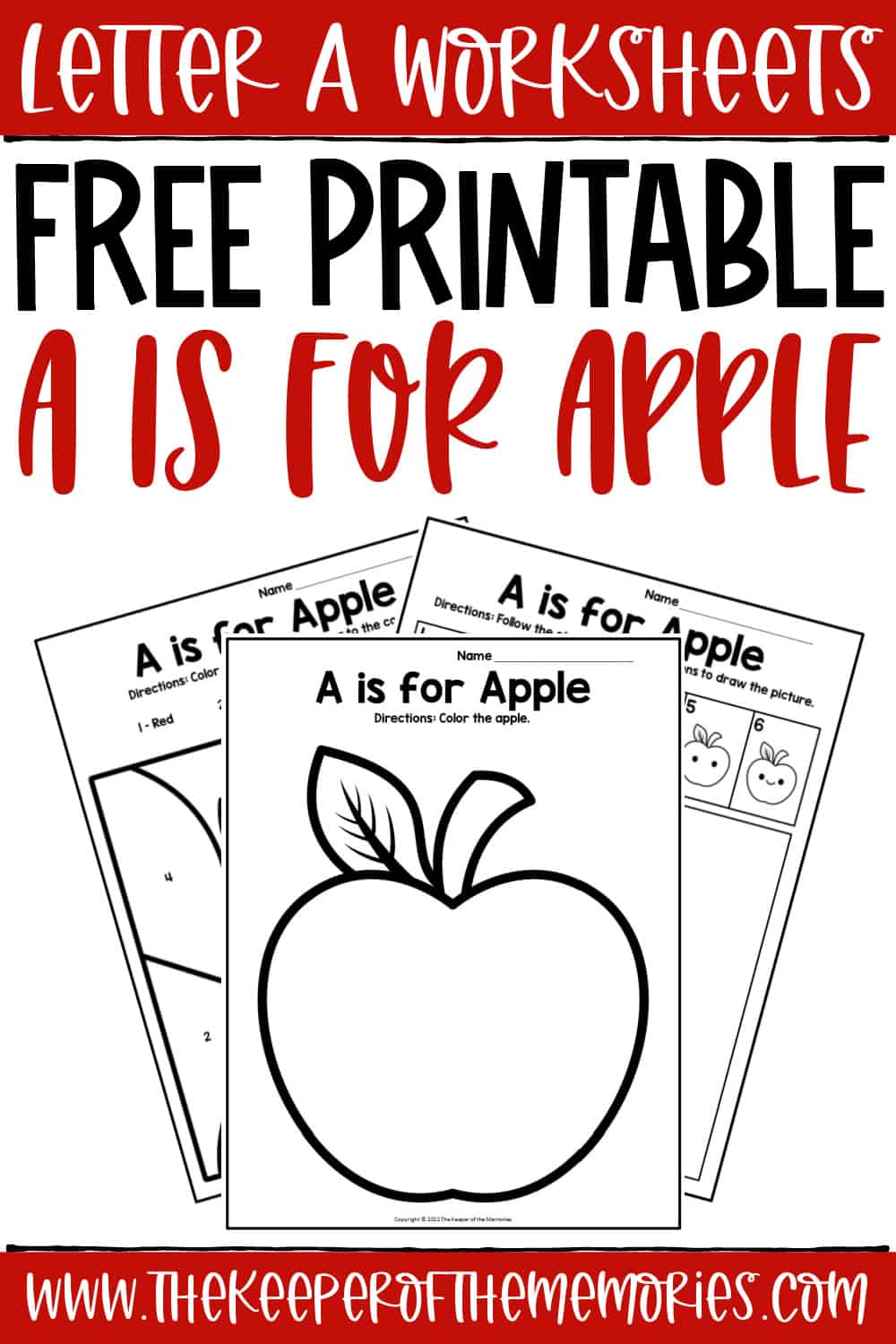Free printable a is for apple letter a worksheets