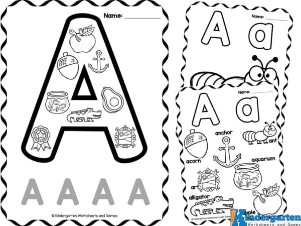 Free printable letter a coloring sheet pages for kids