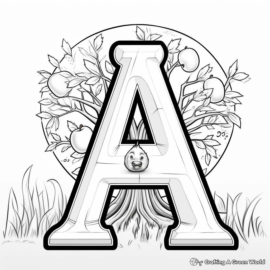 Letter a coloring pages